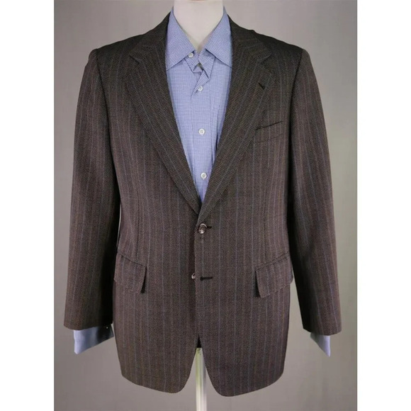 Bespoke Custom Black w/ Purple Stripes Polka Dot Sportcoat Blazer 40S - Picture 2 of 7